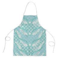 Light Turquoise Mermaid Puakenikeni Maile Lei Apron