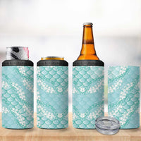 Light Turquoise Mermaid Puakenikeni Maile Lei 4 in 1 Can Cooler Tumbler LT01 - Polynesian Pride