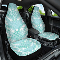Light Turquoise Mermaid Puakenikeni Maile Lei Car Seat Cover