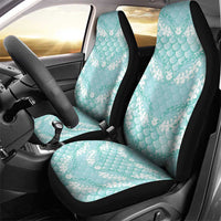 Light Turquoise Mermaid Puakenikeni Maile Lei Car Seat Cover