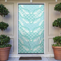 Light Turquoise Mermaid Puakenikeni Maile Lei Door Cover