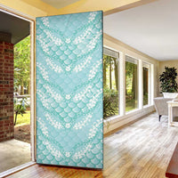 Light Turquoise Mermaid Puakenikeni Maile Lei Door Cover