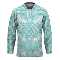 Light Turquoise Mermaid Puakenikeni Maile Lei Hockey Jersey