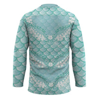Light Turquoise Mermaid Puakenikeni Maile Lei Hockey Jersey