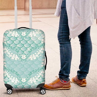 Light Turquoise Mermaid Puakenikeni Maile Lei Luggage Cover