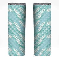 Light Turquoise Mermaid Puakenikeni Maile Lei Skinny Tumbler
