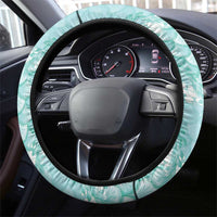 Light Turquoise Mermaid Puakenikeni Maile Lei Steering Wheel Cover