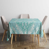 Light Turquoise Mermaid Puakenikeni Maile Lei Tablecloth