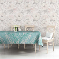 Light Turquoise Mermaid Puakenikeni Maile Lei Tablecloth