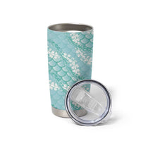 Light Turquoise Mermaid Puakenikeni Maile Lei Tumbler Cup