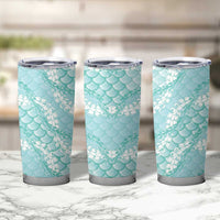 Light Turquoise Mermaid Puakenikeni Maile Lei Tumbler Cup