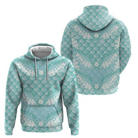 Light Turquoise Mermaid Puakenikeni Maile Lei Zip Hoodie