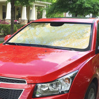 Pastel Yellow Mermaid Puakenikeni Maile Lei Auto Sun Shade