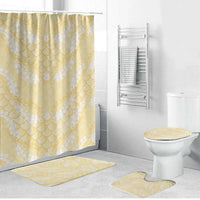Pastel Yellow Mermaid Puakenikeni Maile Lei Bathroom Set