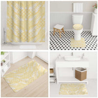 Pastel Yellow Mermaid Puakenikeni Maile Lei Bathroom Set