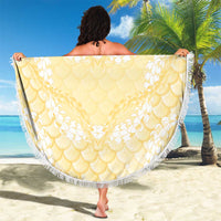 Pastel Yellow Mermaid Puakenikeni Maile Lei Beach Blanket LT01 - Polynesian Pride