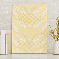 Pastel Yellow Mermaid Puakenikeni Maile Lei Canvas Wall Art