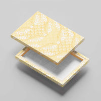 Pastel Yellow Mermaid Puakenikeni Maile Lei Canvas Wall Art