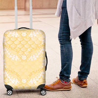 Pastel Yellow Mermaid Puakenikeni Maile Lei Luggage Cover
