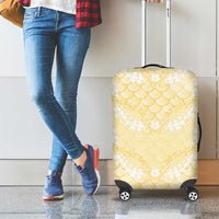 Pastel Yellow Mermaid Puakenikeni Maile Lei Luggage Cover