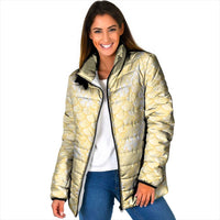 Pastel Yellow Mermaid Puakenikeni Maile Lei Padded Jacket LT01 Women Yellow - Polynesian Pride