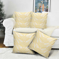 Pastel Yellow Mermaid Puakenikeni Maile Lei Pillow Cover