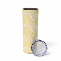 Pastel Yellow Mermaid Puakenikeni Maile Lei Skinny Tumbler LT01 - Polynesian Pride