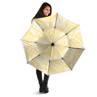 Pastel Yellow Mermaid Puakenikeni Maile Lei Umbrella