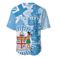 Personalised Fiji Day Baseball Jersey Fijian Map Hibiscus Tapa Pattern LT01 - Polynesian Pride
