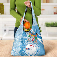 Fiji Day Grocery Bag Fijian Map Hibiscus Tapa Pattern LT01 - Polynesian Pride