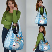Fiji Day Grocery Bag Fijian Map Hibiscus Tapa Pattern LT01 - Polynesian Pride