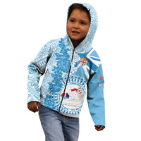 Personalised Fiji Day Kid Hoodie Fijian Map Hibiscus Tapa Pattern LT01