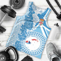 Personalised Fiji Day Men Tank Top Fijian Map Hibiscus Tapa Pattern LT01 - Polynesian Pride