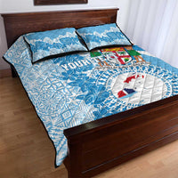Personalised Fiji Day Quilt Bed Set Fijian Map Hibiscus Tapa Pattern