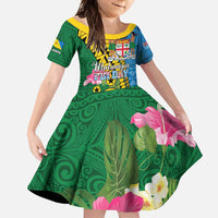 Personalised Malampa Fiji Day Family Matching Mermaid Dress and Hawaiian Shirt Tropical Tapa Pattern LT01 Daughter's Dress Art - Polynesian Pride
