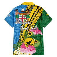 Personalised Malampa Fiji Day Family Matching Short Sleeve Bodycon Dress and Hawaiian Shirt Tropical Tapa Pattern LT01 - Polynesian Pride