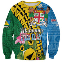 Personalised Malampa Fiji Day Sweatshirt Tropical Tapa Pattern LT01 Unisex Art - Polynesian Pride