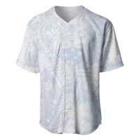 Samoa White Sunday Baseball Jersey Plumeria Floral