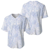 Samoa White Sunday Baseball Jersey Plumeria Floral