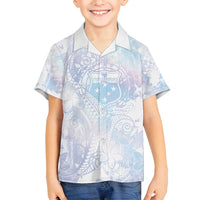 Samoa White Sunday Family Matching Puletasi and Hawaiian Shirt Sweet Pastel Plumeria Floral