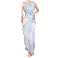 Samoa White Sunday Tank Maxi Dress Sweet Pastel Plumeria Floral