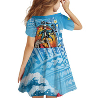 Personalized Aloha Hawaii Skeleton Surfing Family Matching Off Shoulder Short Dress and Hawaiian Shirt Tribal Shark Plumeria LT01 - Polynesian Pride
