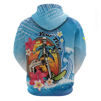 Personalized Aloha Hawaii Skeleton Surfing Zip Hoodie Tribal Shark Plumeria LT01 - Polynesian Pride