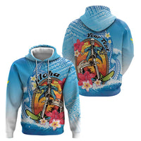 Personalized Aloha Hawaii Skeleton Surfing Zip Hoodie Tribal Shark Plumeria LT01 - Polynesian Pride