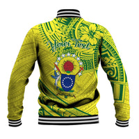 Kia Orana Cook Islands Baseball Jacket Turtle Yellow Green Polynesian Pattern LT01 - Polynesian Pride