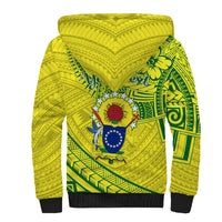Kia Orana Cook Islands Sherpa Hoodie Turtle Yellow Green Polynesian Pattern LT01 - Polynesian Pride