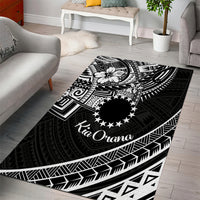 Kia Orana Cook Islands Area Rug Circle Stars With Floral White Pattern LT01 - Polynesian Pride