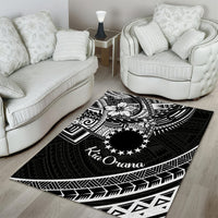 Kia Orana Cook Islands Area Rug Circle Stars With Floral White Pattern LT01 - Polynesian Pride