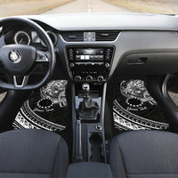 Kia Orana Cook Islands Car Mats Circle Stars With Floral White Pattern LT01 - Polynesian Pride