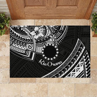 Kia Orana Cook Islands Rubber Doormat Circle Stars With Floral White Pattern LT01 - Polynesian Pride